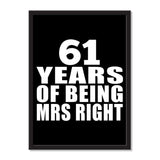 61 Years Of Being Mrs Right - Portrait Frame Photo Tile