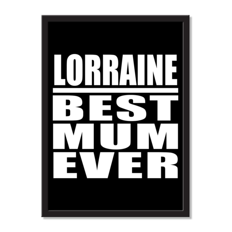 Lorraine Best Mum Ever - Portrait Frame Photo Tile