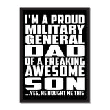 I'm A Proud Military General Dad Of A Freaking Awesome Son, He Bought Me This - Portrait Frame Photo Tile