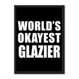 World's Okayest Glazier - Portrait Frame Photo Tile
