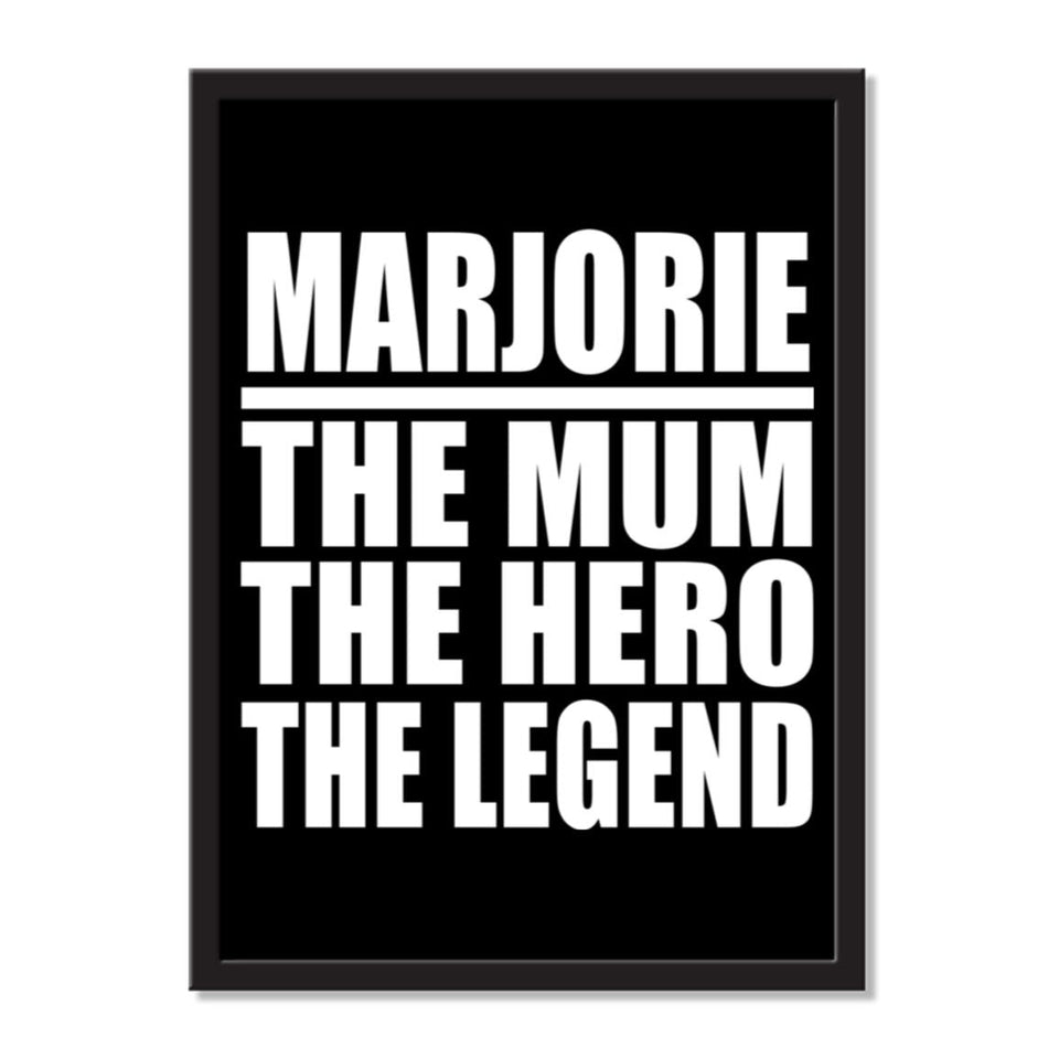 Marjorie The Mum The Hero The Legend - Portrait Frame Photo Tile