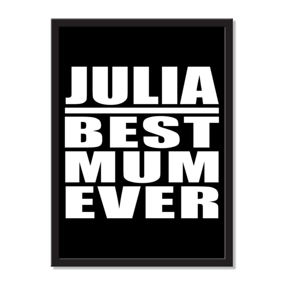 Julia Best Mum Ever - Portrait Frame Photo Tile