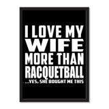 I Love My Wife More Than Racquetball ...Yes, She Bought Me This - Portrait Frame Photo Tile
