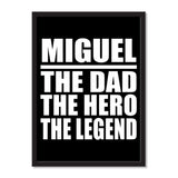 Miguel The Dad The Hero The Legend - Portrait Frame Photo Tile