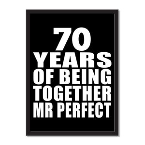70 Years Of Being Together Mr Perfect - Portrait Frame Photo Tile