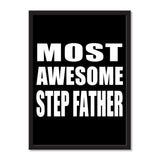 Most Awesome Step Father - Portrait Frame Photo Tile