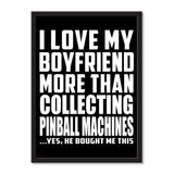I Love My Boyfriend More Than Collecting Pinball Machines ...He Bought Me This - Portrait Frame Photo Tile