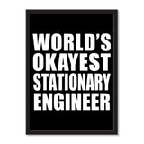 World's Okayest Stationary Engineer - Portrait Frame Photo Tile