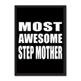 Most Awesome Step Mother - Portrait Frame Photo Tile