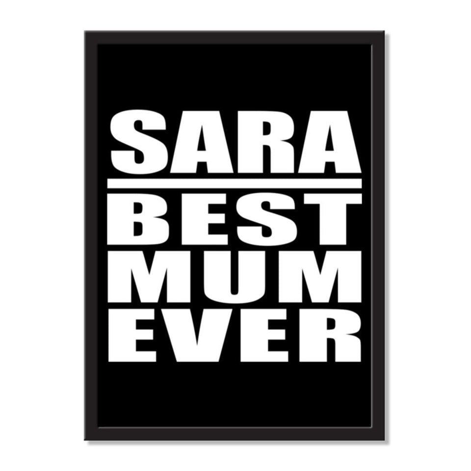 Sara Best Mum Ever - Portrait Frame Photo Tile