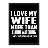I Love My Wife More Than Cloud Watching ...Yes, She Bought Me This - Portrait Frame Photo Tile