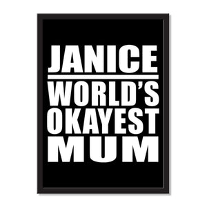 Janice World's Okayest Mum - Portrait Frame Photo Tile