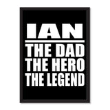 Ian The Dad The Hero The Legend - Portrait Frame Photo Tile