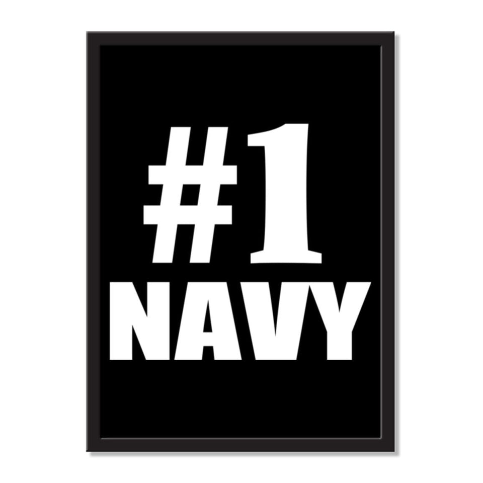 Number One #1 Navy - Portrait Frame Photo Tile