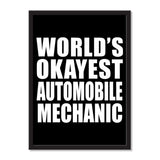 World's Okayest Automobile Mechanic - Portrait Frame Photo Tile