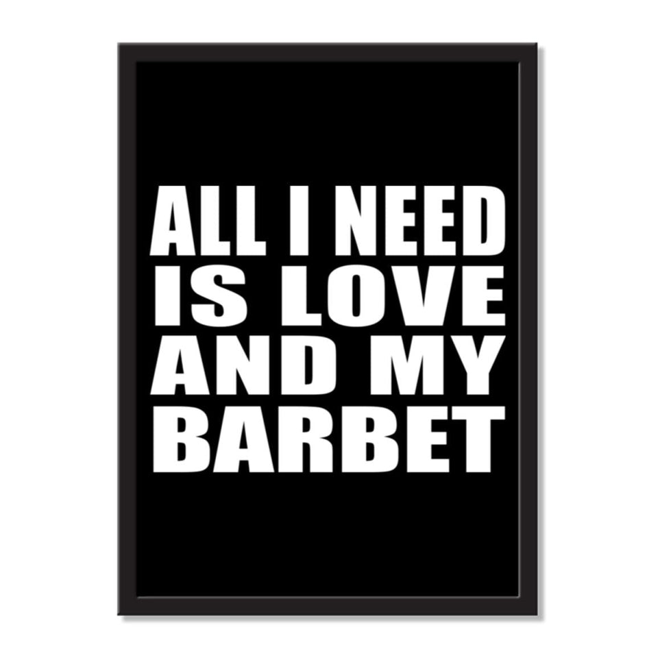 All I Need Is Love And My Barbet - Portrait Frame Photo Tile