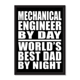 Mechanical Engineer By Day World's Best Dad By Night - Portrait Frame Photo Tile