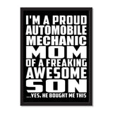 I'm A Proud Automobile Mechanic Mom Of A Freaking Awesome Son, He Bought Me This - Portrait Frame Photo Tile