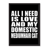 All I Need Is Love And My Domestic Mediumhair Cat - Portrait Frame Photo Tile