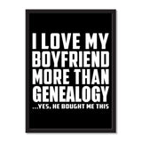 I Love My Boyfriend More Than Genealogy ...He Bought Me This - Portrait Frame Photo Tile
