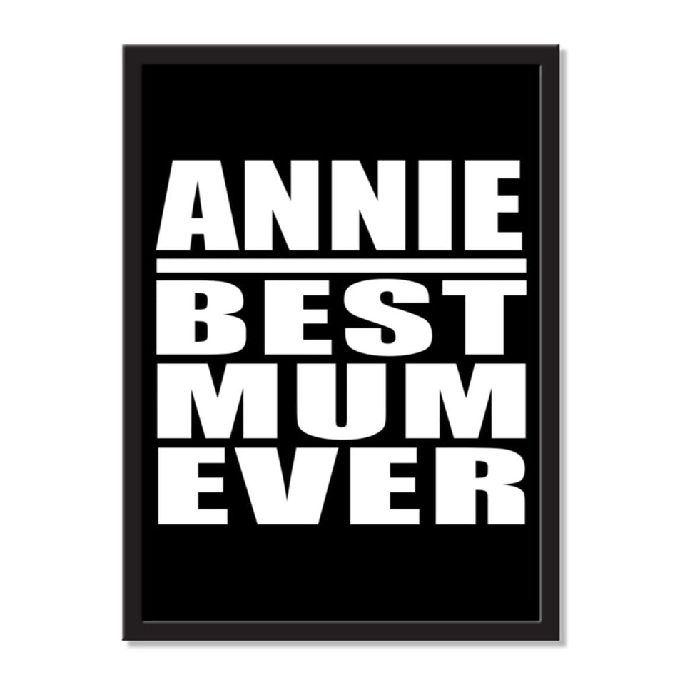 Annie Best Mum Ever - Portrait Frame Photo Tile