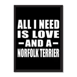 All I Need Is Love And A Norfolk Terrier - Portrait Frame Photo Tile