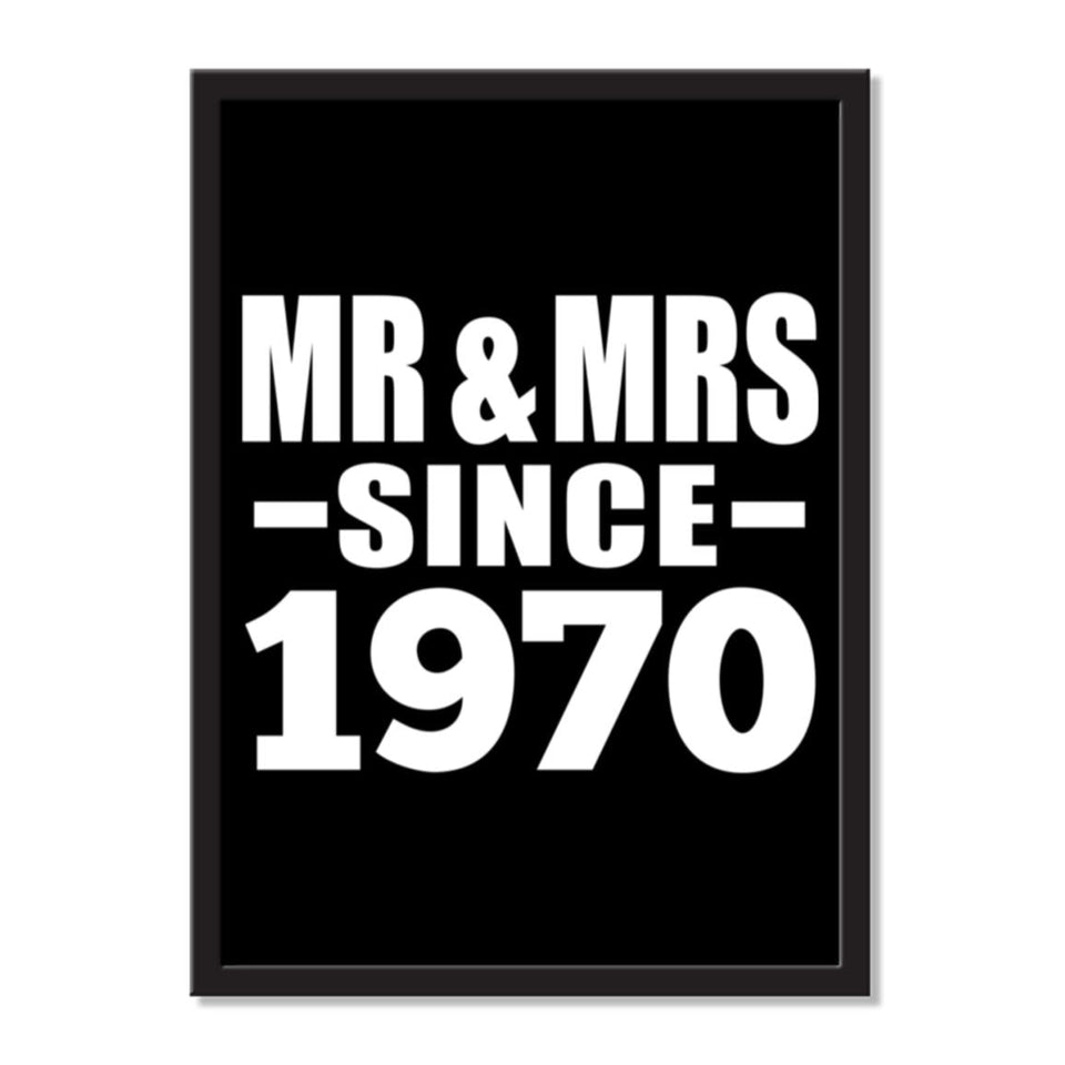 Mr & Mrs Since 1970 - Portrait Frame Photo Tile