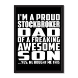 I'm A Proud Stockbroker Dad Of A Freaking Awesome Son, He Bought Me This - Portrait Frame Photo Tile
