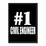 Number One #1 Civil Engineer - Portrait Frame Photo Tile
