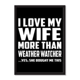I Love My Wife More Than Weather Watcher ...Yes, She Bought Me This - Portrait Frame Photo Tile