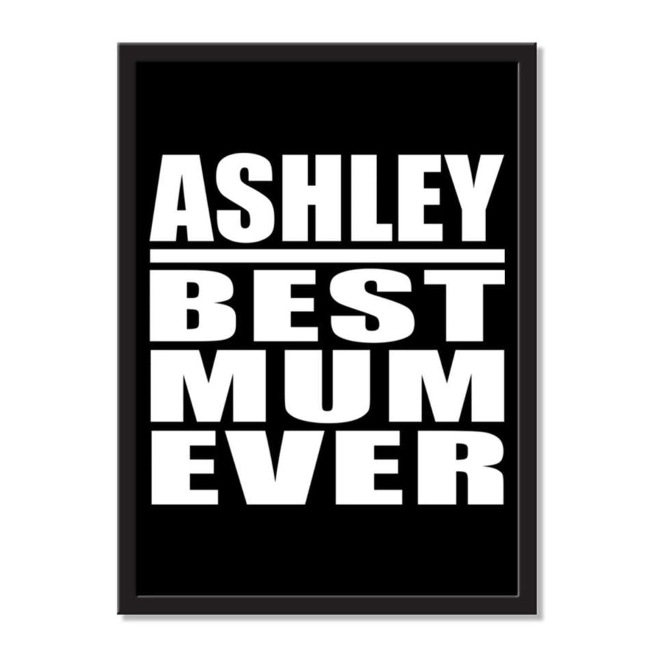 Ashley Best Mum Ever - Portrait Frame Photo Tile