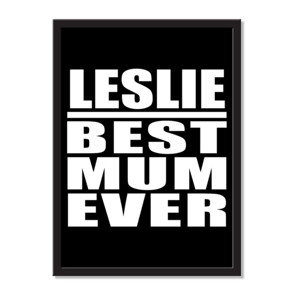 Leslie Best Mum Ever - Portrait Frame Photo Tile
