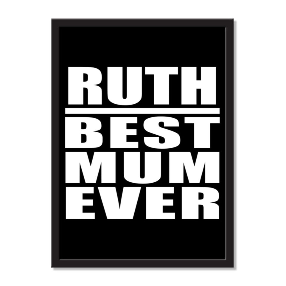 Ruth Best Mum Ever - Portrait Frame Photo Tile