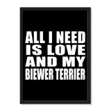 All I Need Is Love And My Biewer Terrier - Portrait Frame Photo Tile