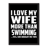 I Love My Wife More Than Swimming ...Yes, She Bought Me This - Portrait Frame Photo Tile