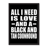 All I Need Is Love And A Black And Tan Coonhound - Portrait Frame Photo Tile