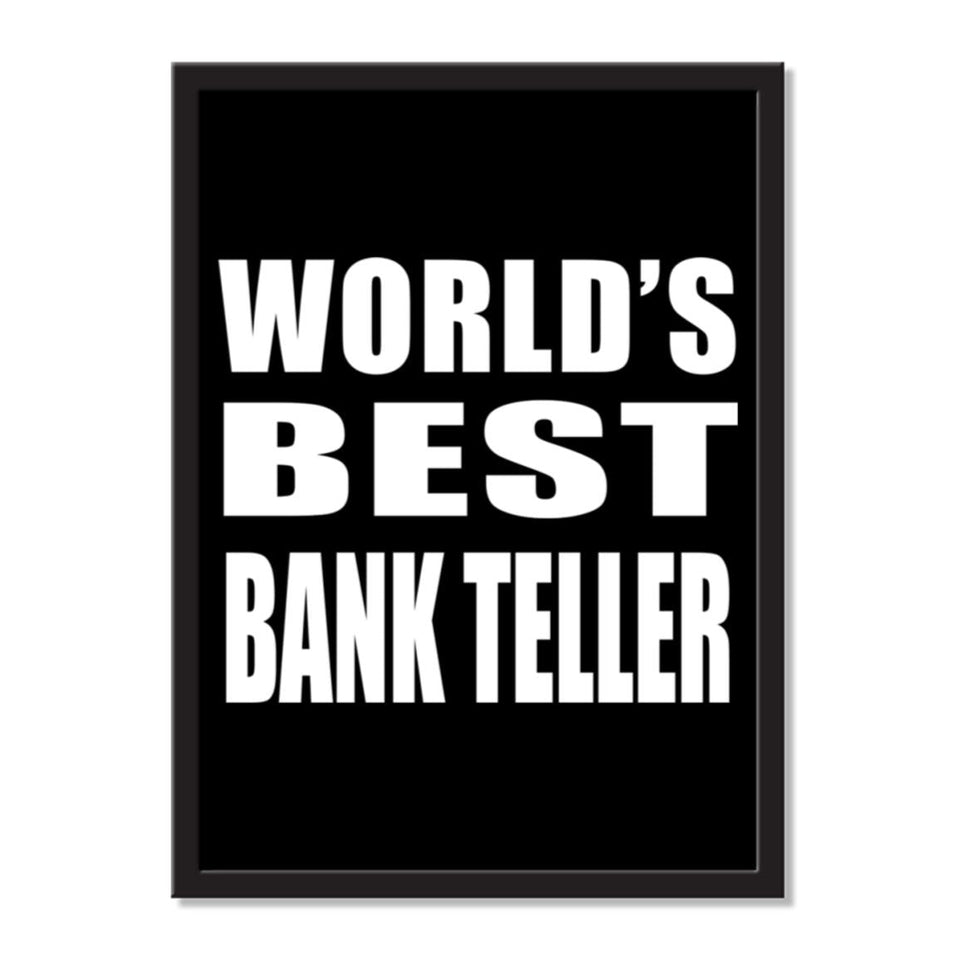 World's Best Bank Teller - Portrait Frame Photo Tile