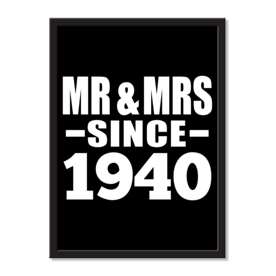 Mr & Mrs Since 1940 - Portrait Frame Photo Tile