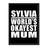 Sylvia World's Okayest Mum - Portrait Frame Photo Tile