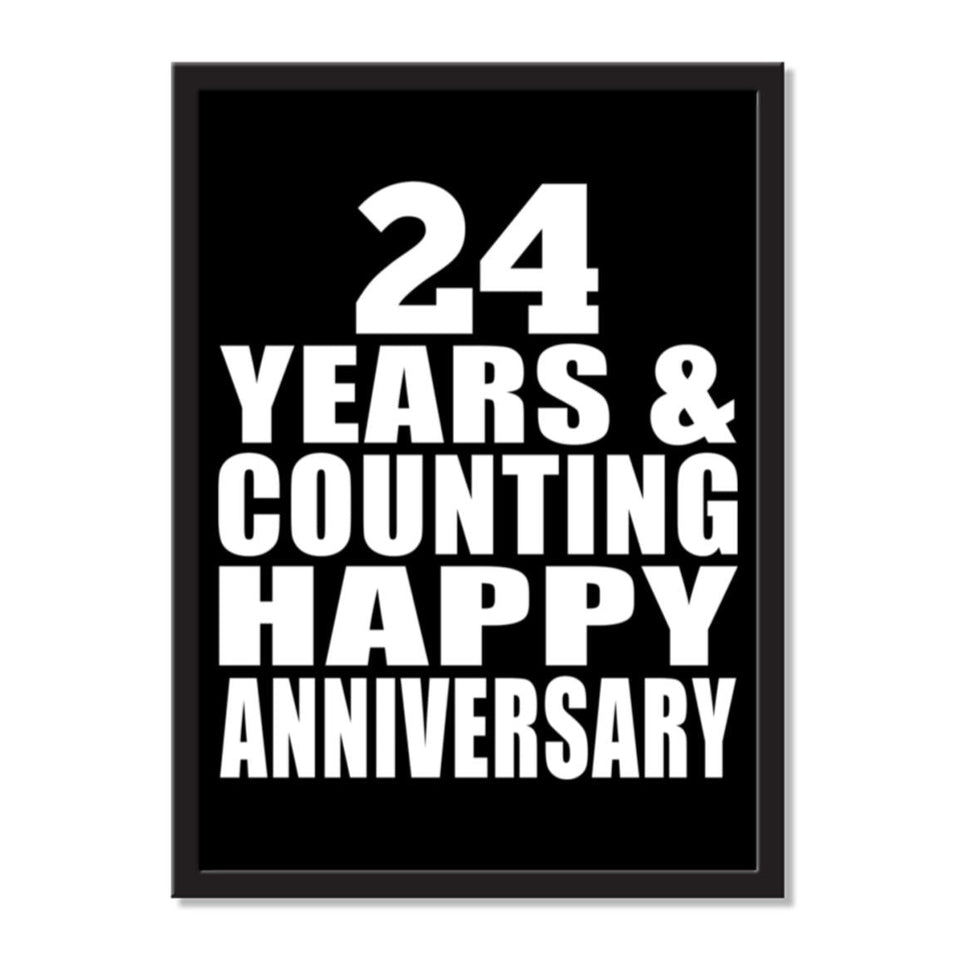 24 Years & Counting Happy Anniversary - Portrait Frame Photo Tile