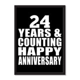 24 Years & Counting Happy Anniversary - Portrait Frame Photo Tile