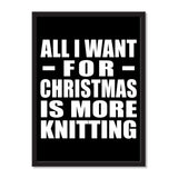 All I Want For Christmas Is More Knitting - Portrait Frame Photo Tile