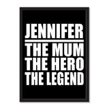 Jennifer The Mum The Hero The Legend - Portrait Frame Photo Tile
