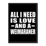 All I Need Is Love And A Weimaraner - Portrait Frame Photo Tile