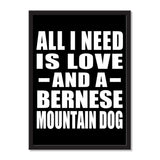 All I Need Is Love And A Bernese Mountain Dog - Portrait Frame Photo Tile
