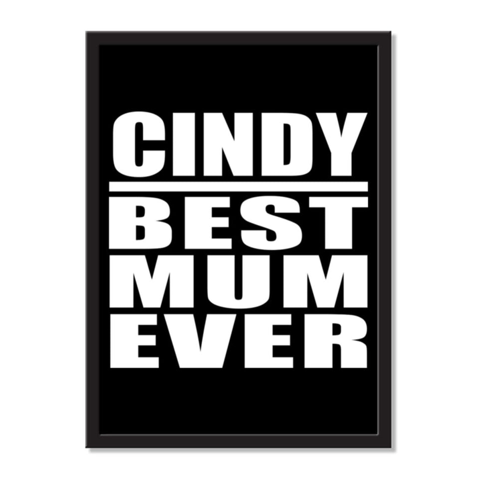 Cindy Best Mum Ever - Portrait Frame Photo Tile