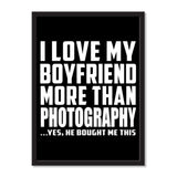 I Love My Boyfriend More Than Photography ...He Bought Me This - Portrait Frame Photo Tile