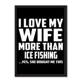 I Love My Wife More Than Ice Fishing ...Yes, She Bought Me This - Portrait Frame Photo Tile