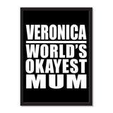 Veronica World's Okayest Mum - Portrait Frame Photo Tile