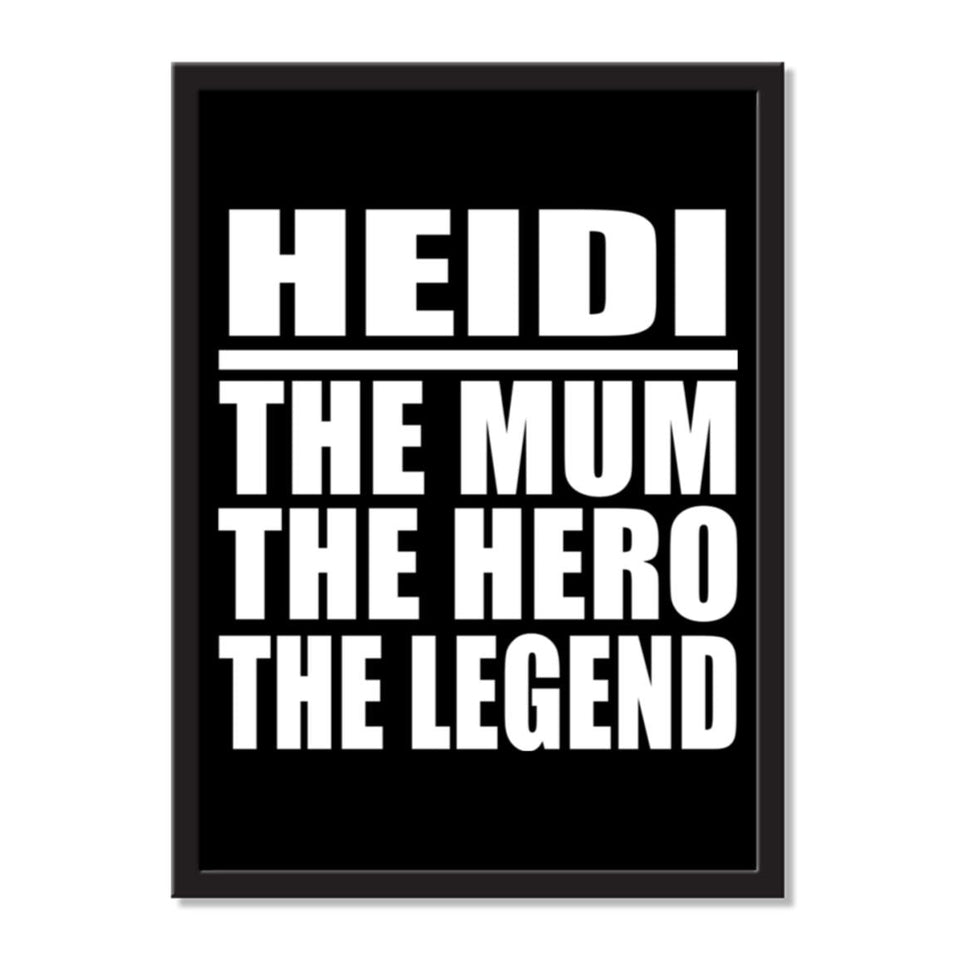 Heidi The Mum The Hero The Legend - Portrait Frame Photo Tile